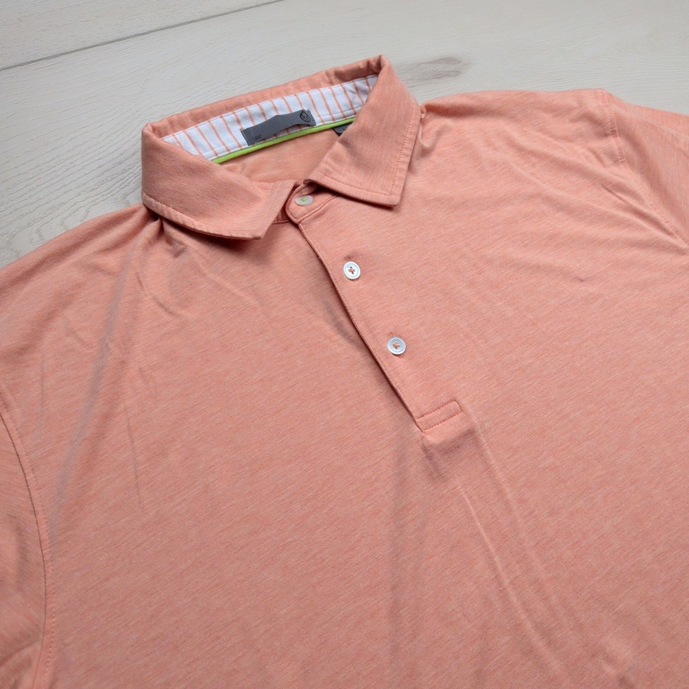 Tasc Performance Cloud Lightweight Polo Mens L Orange Heather Micro Modal